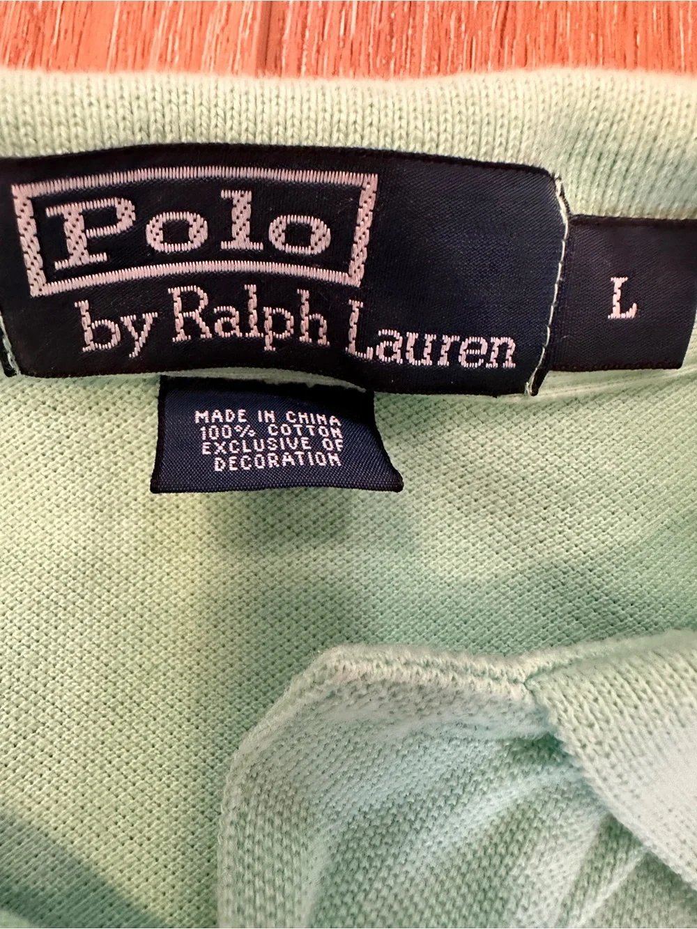 Polo Ralph Lauren Sea Foam Green Polo Shirt Men's Size L Orange Pony Logo